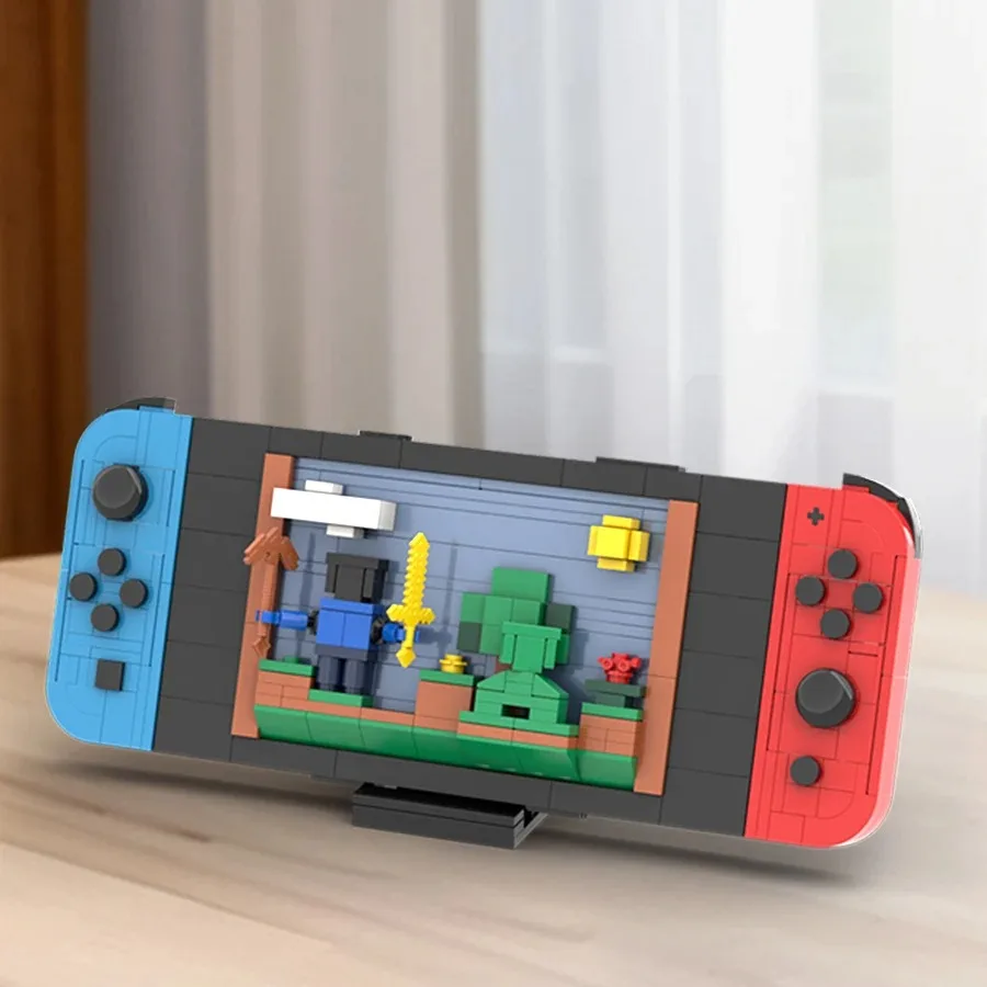 MOC Handheld Spielkonsole Bausteine Set Retro Controller – Bild 4