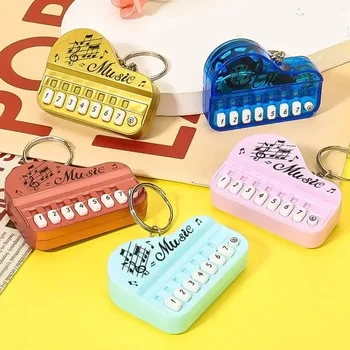 Kreative Mini E-Piano Schlüssel bund Anhänger leuchtende Musik Spielzeug kleines Geschenk