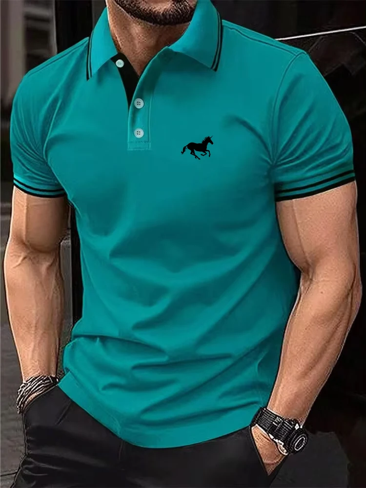 Neues Herren-T-Shirt, klassisches Kurzarm-Poloshirt – Bild 4