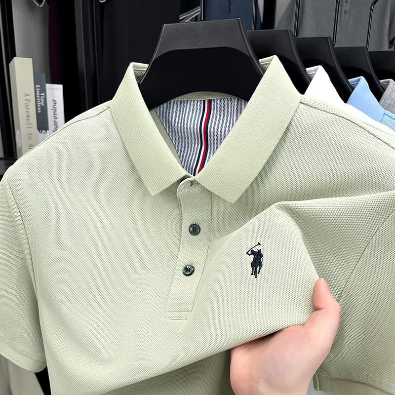 Kurzarm-Poloshirt für Herren aus 100 % reiner Baumwolle – Bild 3