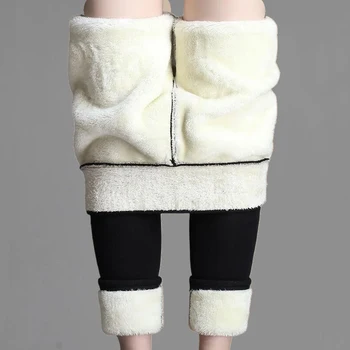 Frauen Winter Plus Samt Stretch Leggings Hohe Taille Warme Leggings Frauen Casual Dicke Winter Leggings