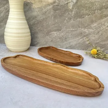 Japanische Holz-Kaffeetabletts für Obst, Desserts, Süßigkeiten, Brot, Snacks, Kuchen, Essen, Tischtabletts