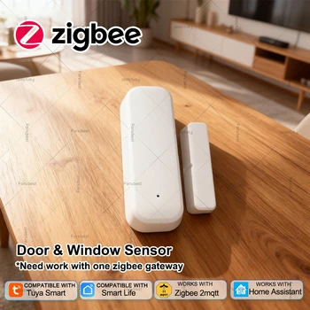 Tuya Zigbee Smart Tür Sensor Kontakt Sensor Fenster Tür Offen Geschlossen Detektor Home Security Schutz Gerät
