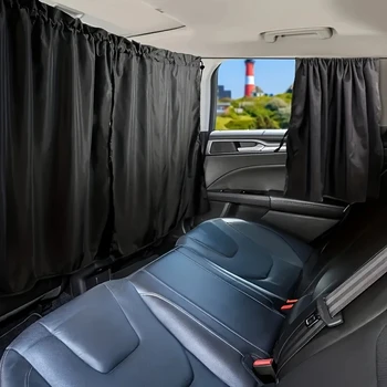 Auto-Sichtschutz-Vorhang-Set, Fenster, Schatten, Privatsphäre, Reisen, Nickerchen, Nacht, Auto (4 Stück)