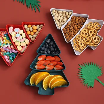 Weihnachtsbaum Form Wohnzimmer Süßigkeiten Snacks Nüsse Samen Trockenfrüchte Kunststoff Teller Gerichte