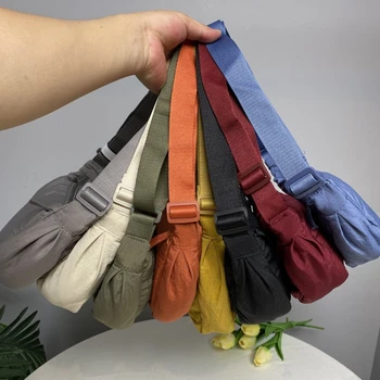 Casual Nylon Hobos Umhängetasche für Frauen Schulter Tasche Frau Half Moon Brust Taschen Tote Dame Reise