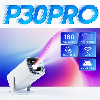 HONGTOP Smart Mini Projektor Android 14 P30PRO WiFi6 BT 5.0 Unterstützung 4K 1280*720P Smart Home Cinema