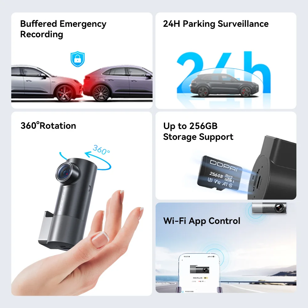 DDPAI MINI Pro 2K Dash Cam WiFi Auto DVR Nachtsicht Smart – Bild 3