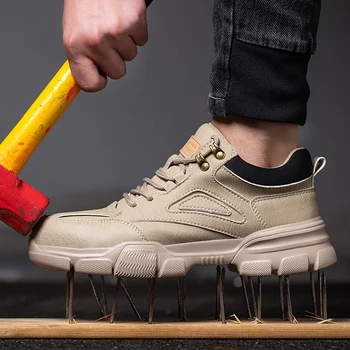 Arbeitssicherheitsschuhe Herren Sicherheitsstiefel Anti-Smash Arbeitsschuhe mit Stahlkappe Schuhe Herren