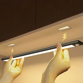 LED-Schrank leuchte USB Typ C wiederauf ladbare Bewegungs sensor LED-Lampe für Küchen schrank beleuchtung