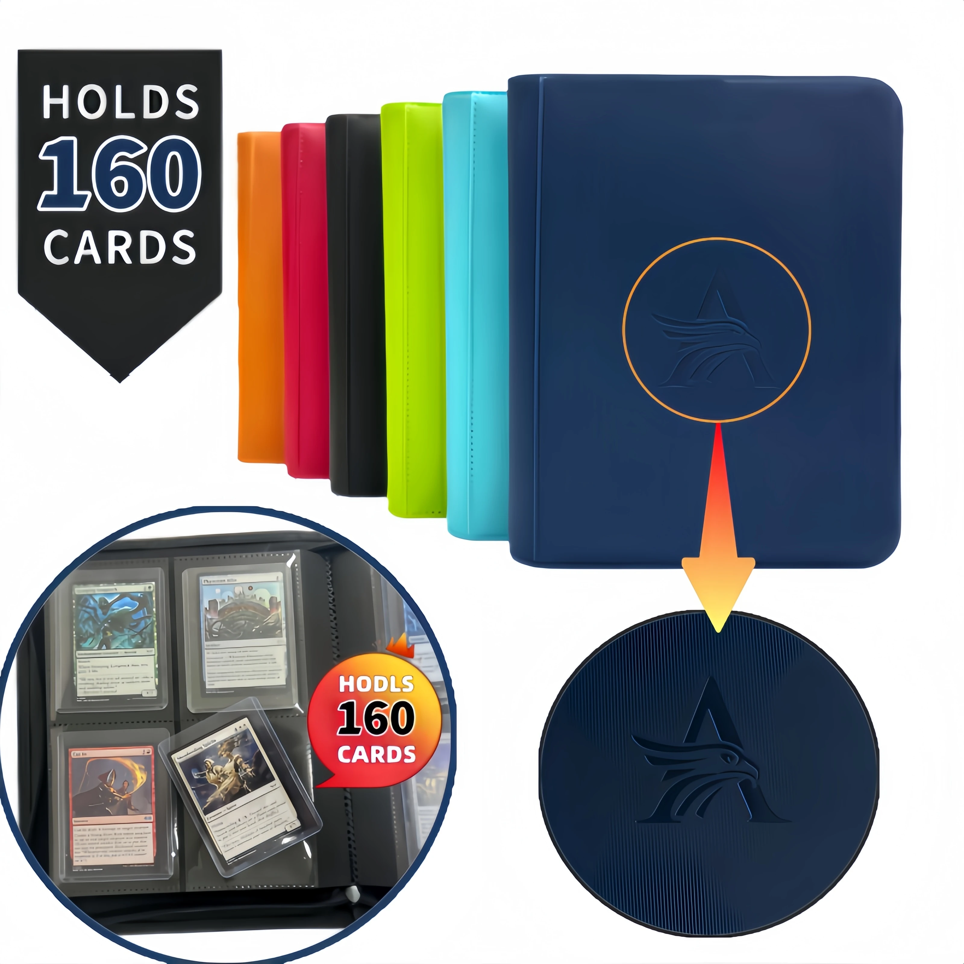 TopLoader 4-Taschen-Kartenordner (160 Karten) – Schwarz/