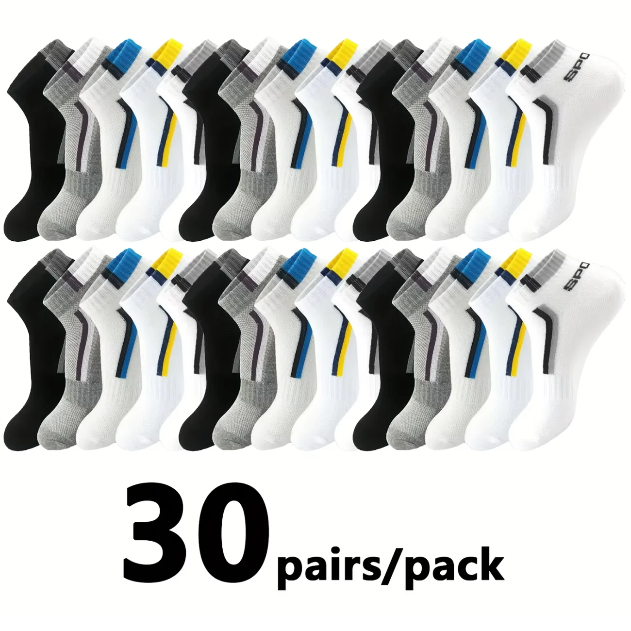 30Pairs Männer Socken Mesh Atmungsaktive Kurze Casual Socken