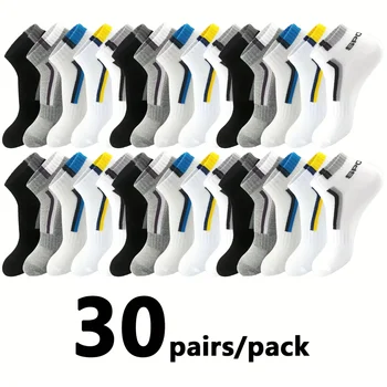 30Pairs Männer Socken Mesh Atmungsaktive Kurze Casual Socken Farbe-block Sport Socke Sport Socken Absorbieren