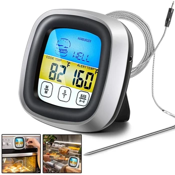Digitale Küche Thermometer Sonde Touchscreen Fleisch Grill Lebensmittel Temperatur Messen Werkzeug Steak BBQ