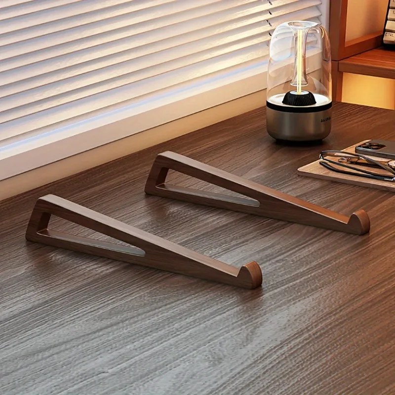 Tragbarer, faltbarer Laptopständer aus Holz, ergonomisch 12 ° – Bild 2