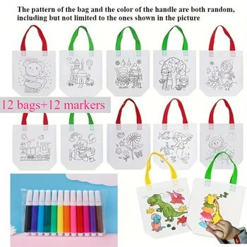 (12 Beutel + 12 Marker), DIY-Graffiti-Set mit farbigen Markern, wiederverwendbare (24 Stück)
