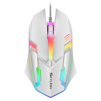 F1 verdrahtet 3 Tasten Maus bunte Beleuchtung Gaming und Büro für Microsoft Windows und Apple iOS-System
