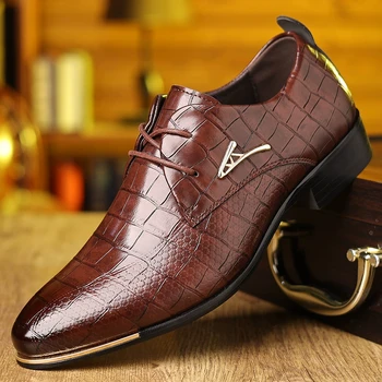 Mode PU Leder Schuhe Männer Business Formale Kleid Schuhe Schwarz Braun Casual Anzug Komfortable Britischen