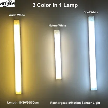 AITHEA Bewegungssensor LED-Nachtlicht USB-Aufladbare Nachttischlampe Kabellose Tragbare Schrankleuchte