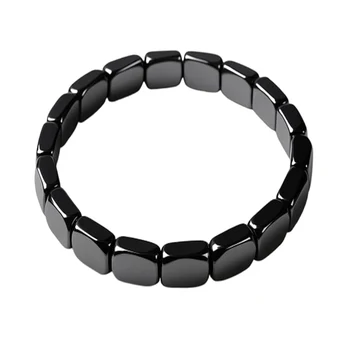 Hämatit-Armband für Männer, erholt sich Ihren Rand, Selbstvertrauen, natürlicher Hämatit-Stein, Perlen