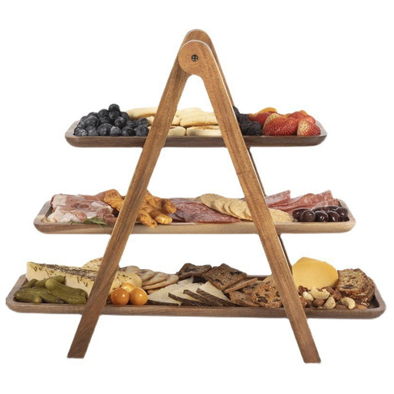 3-stufiges Holztablett, abgestuftes Holztablett, Dekor – Bild 6