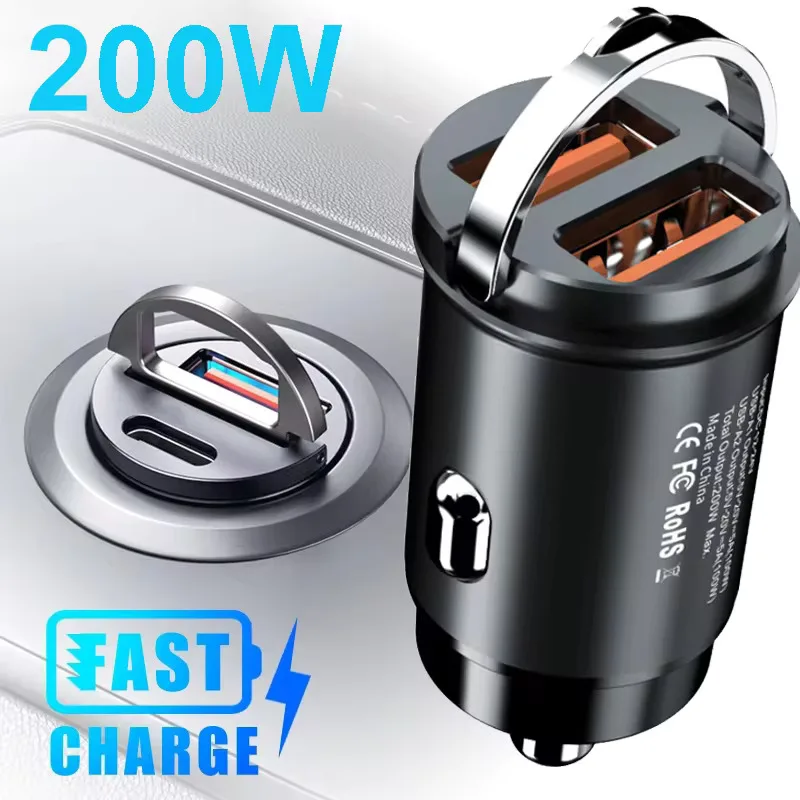 Mini Auto-Ladegerät 100 W / 200 W, PD und QC 3.0, 12–24 V