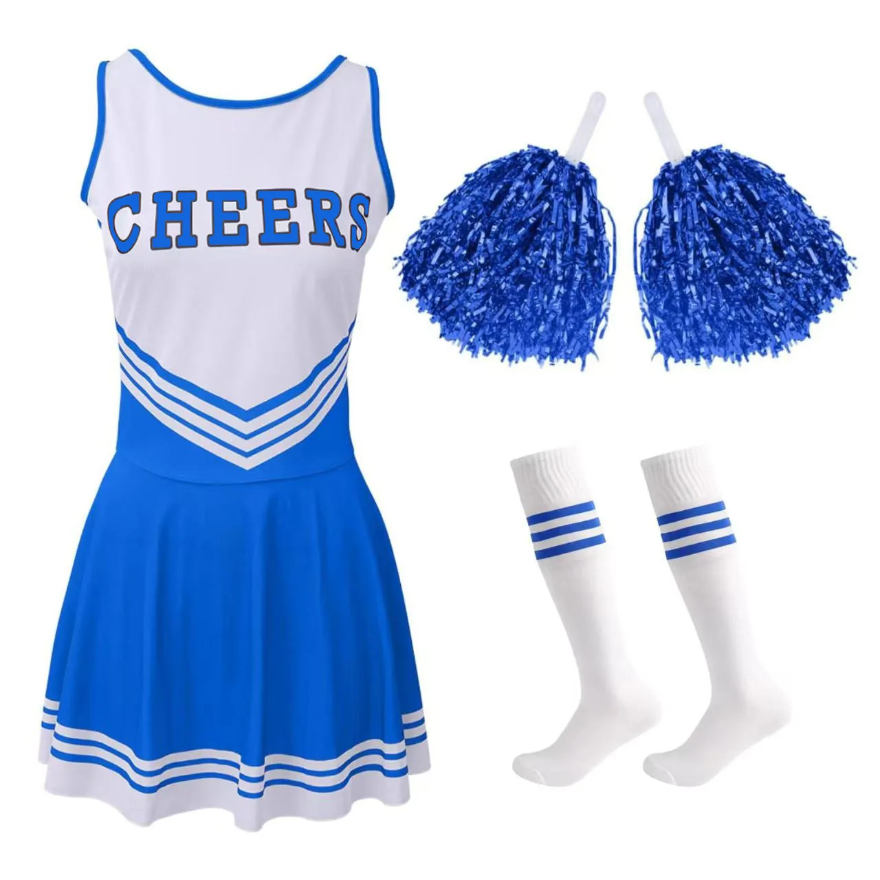 Cheerleading-Tanzkostüm für Damen, ärmellos, V-Ausschnitt – Bild 2
