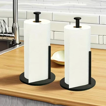 Küchenrollenhalter aus Edelstahl mit beschwerter Basis - robuster Arbeitsplatten-Organizer, platzsparendes