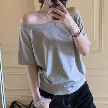 T-shirts Frauen Solide Einfache Sommer Casual Cleanfit Kurzarm Alle-spiel Junges Mädchen Streetwear Y2k Top