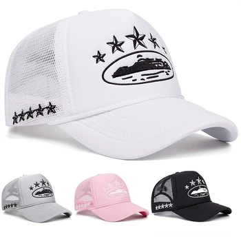 Mode Neue Unisex Druck Baseball Hüte Hip Hop Atmungsaktive Persönliche Sonnenschirm Mesh Vielseitig Straße