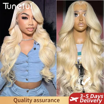 13x6 HD Transparent 613 Blonde Spitze Frontal Echthaar Perücken Körper Welle Spitze Perücken Tuneful 613
