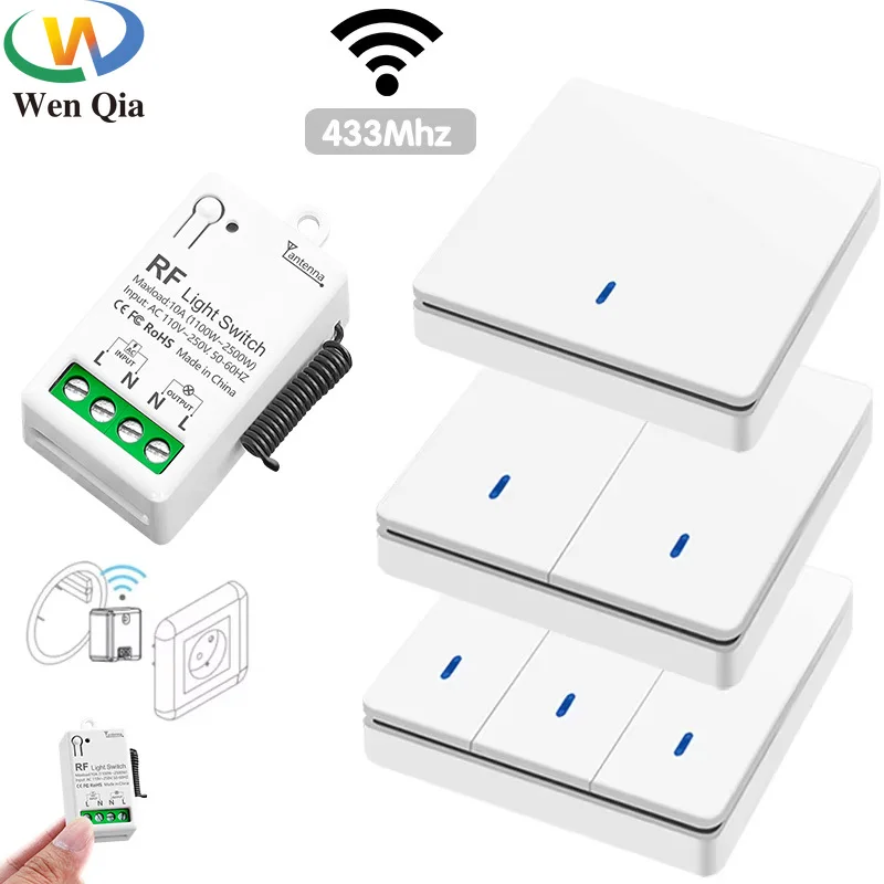 Wireless Smart Switch Licht RF 433 Mhz 86 Wand Panel Schalter