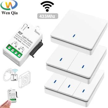 Wireless Smart Switch Licht RF 433 Mhz 86 Wand Panel Schalter mit Fernbedienung Mini Relais Empfänger 220 V