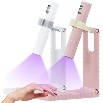 Mini-UV-Nagellicht - Timer und verstellbarer Ständer, tragbare Nagellampe für Gelnägel, wiederaufladbarer