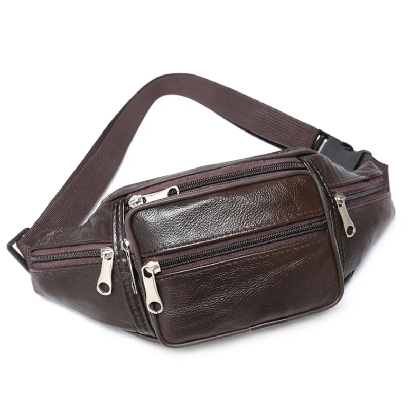 Männer Taille Pack PU Leder Tasche Taille Gürtel Tasche – Bild 2