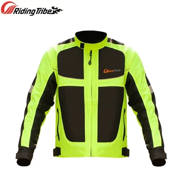 Männer Frau Sommer Stil Atmungsaktive Motorrad Jacke Nacht Hohe Sichtbar Motorrad Reiten Mantel mit 5 stücke