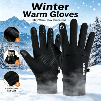 Fahrradhandschuhe Warm Vollfinger Wasserdicht Fahrrad Outdoor Sport Laufen Motorrad Ski Touchscreen