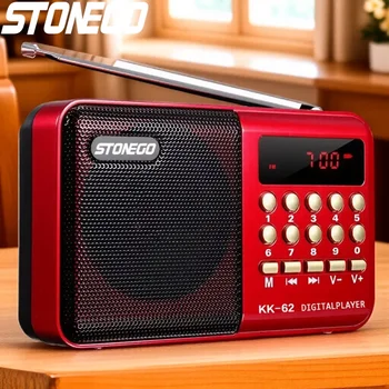 Tragbares Mini-Radio, wiederaufladbar, tragbar, FM, USB, TF, MP3-Player, kabellose Lautsprecher, kompaktes