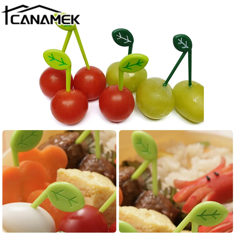 10 teile/satz Zahnstocher Blätter Obst Gabel Picks Mini