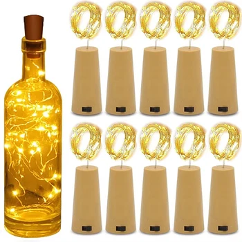 Bar LED Wein Flasche Kork Lichterketten Weihnachten Dekoration Led Lampe Flasche Lichterkette (10 Stück)