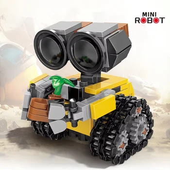 Weltraum-Mini-Roboter MOC Bausteine Spielzeug 217 Teile Kettenroboter-Modell Klassischer Film Sci-Fi Blöcke