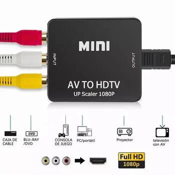 AV ZU HDMI-kompatibel Adapter 1080P Video Verbund Konverter AV2HDMI-kompatibel RCA Zu HDTV CVSB L R video