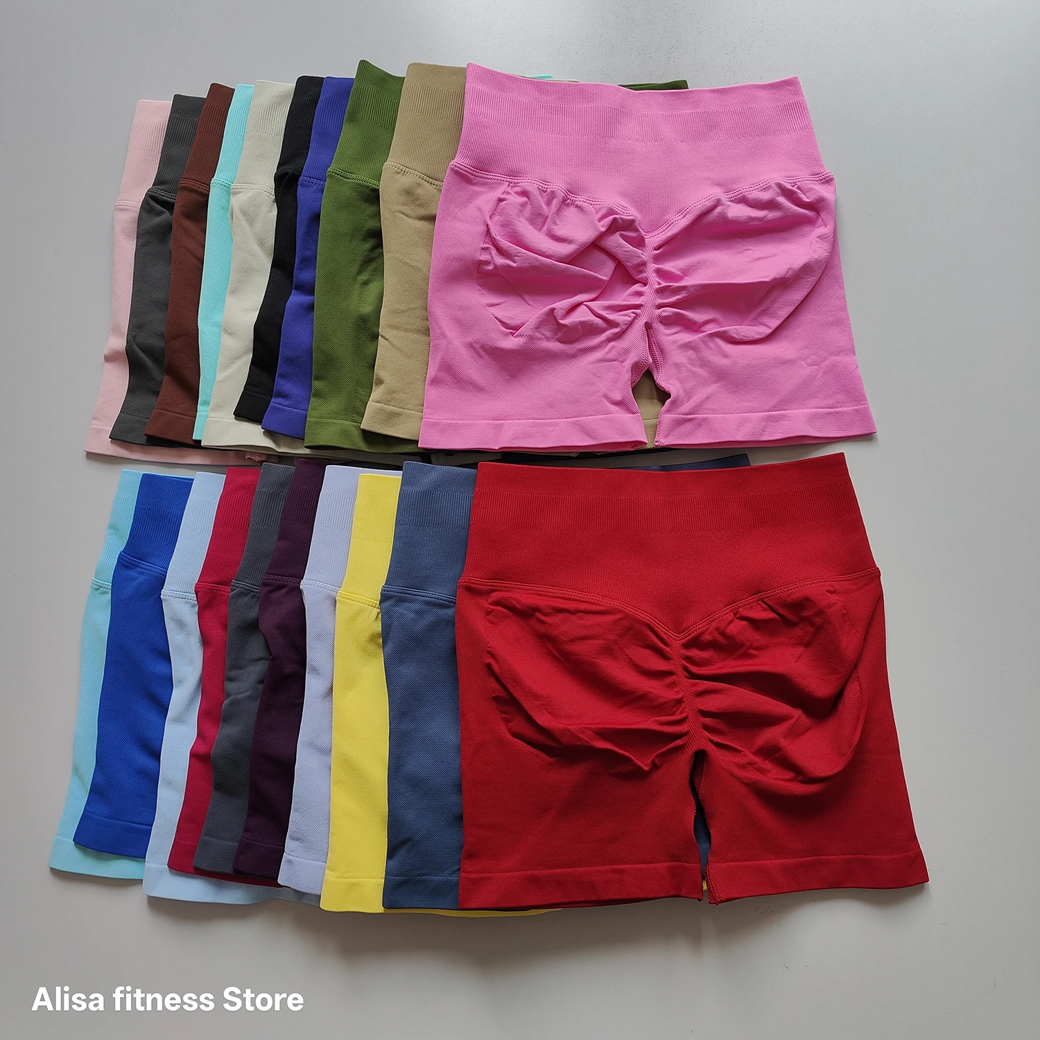Sommer-Yoga-Shorts mit hoher Taille, Bauchkontrolle, nahtlose