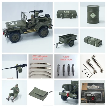 Upgrade-Zubehörteile für JJRC C8815 Anhänger Soldat Winde Baldachin Metallantriebswelle Stoßdämpfer