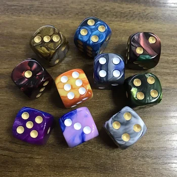 Zwei Farben Würfel Puzzle Brettspiel Zubehör 6 Seitige Punkt Würfel Lustiges Spiel 16mm (5 Stück)