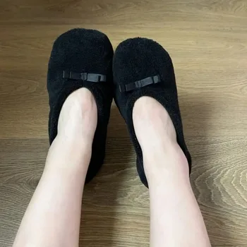 Zimmer-Slipper für Damen, Winter, warm, Baumwolle, Slip, nicht für den Innenbereich, Bodenschuhe, flach