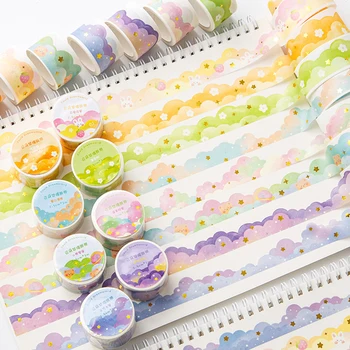 8 Rollen Washi Tape Set Kawaii Wolken-Aufkleber Schreibwaren Maskierband für DIY Kunsthandwerk