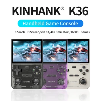 KINHANK Open Source K36 Retro Handheld-Videospielkonsole 16000 Spiele Emulator für PS1/PSP/DC/N64/SS 500 Nit