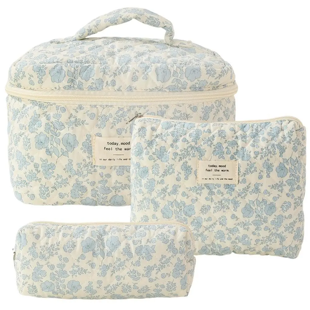 1 stücke Nette Gesteppte Baumwolle Make-Up Tasche Frauen