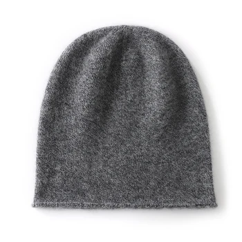 2024 Winter Unisex 100 Kaschmir Hüte Outdoor Casual Warm Halten Einfarbig Kaschmir Gestrickte Beanie Hut